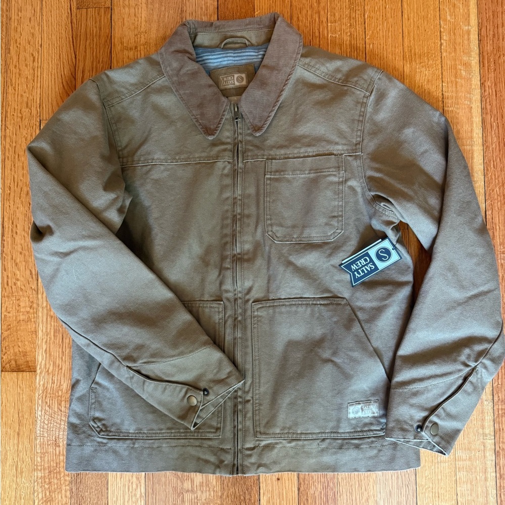 Men's Salty Crew Captain Tan Work Jacket - Size S #NWT $129